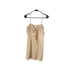 Le Lis Tan Smocked Midi Dress Women’s Small –  Sundress Y2K Cottagecore